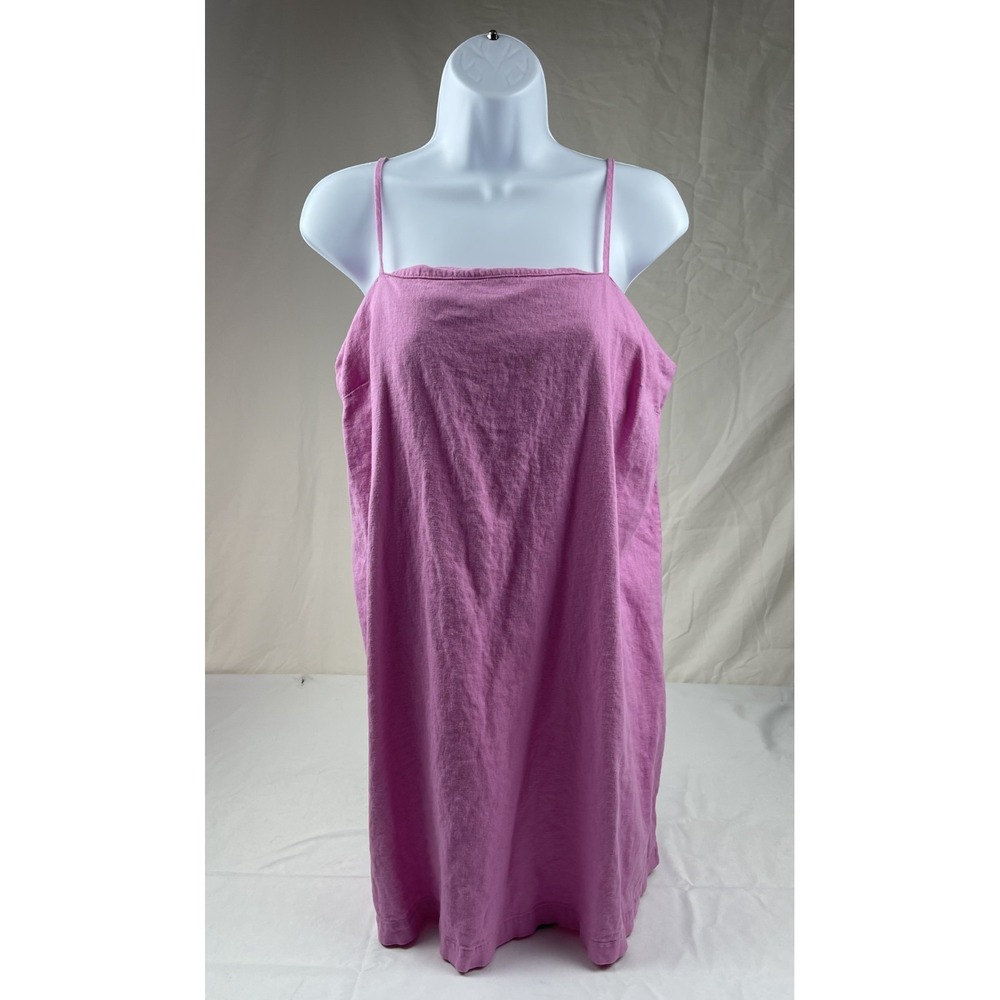A NEW DAY WOMENS PINK LINEN BLEND CAMI TANK‎ TOP ADJUSTABLE STRAPS SIZE MEDIUM